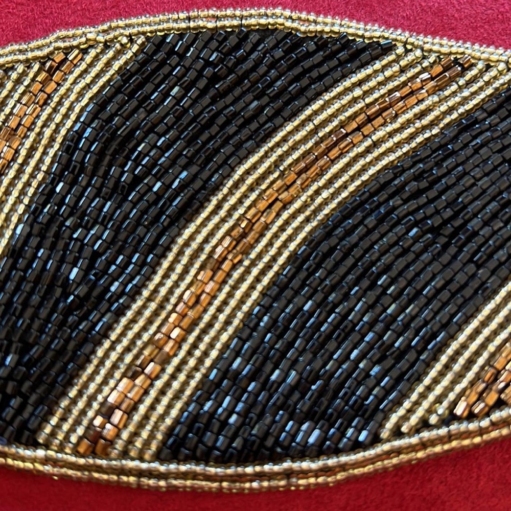 Vintage belt beaded gold black and bronze